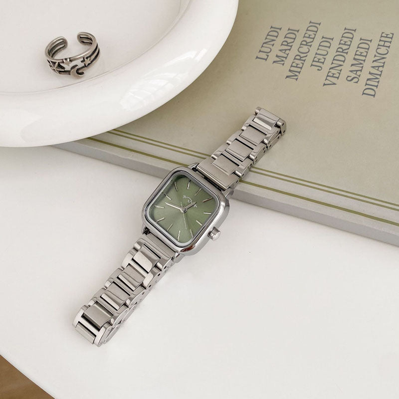 Minimalist Small Square Stainless Steel Watch