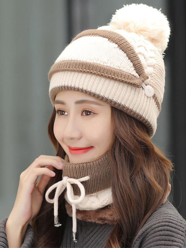 Personality Warm Knitting Hat+Scarf+Mask Set