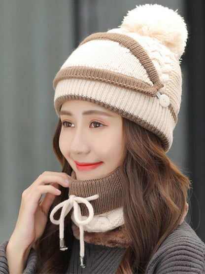 Personality Warm Knitting Hat+Scarf+Mask Set