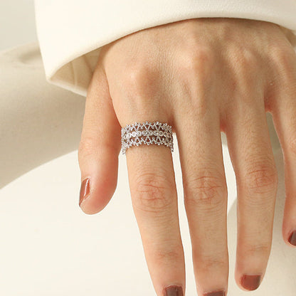 Hellow Zircon Elegant Adjustable Rings