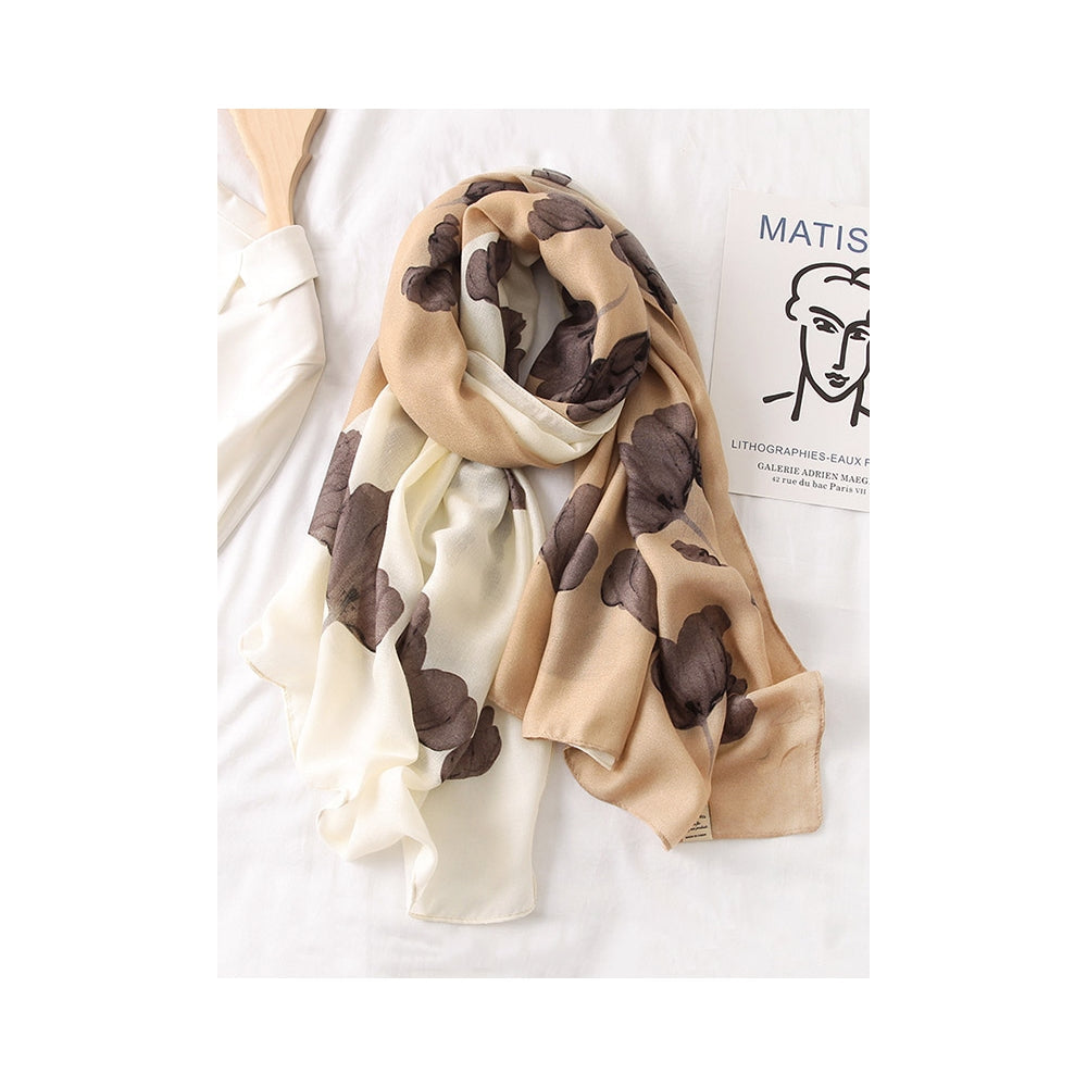 Flower Print Stylish Sun-Proof Silk Scarf