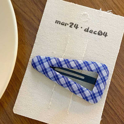 Simple Plaid Geometric Cute Hair Clips