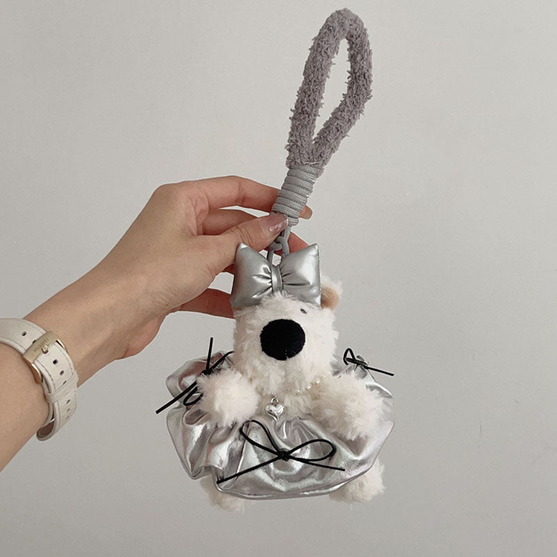 Cute Leather Bow Plush Teddy Bag Charm