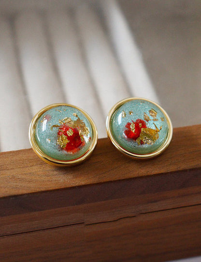 Nature Real Dried Flower Stud Earrings