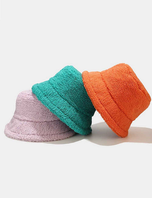 Winter Simple Solid Color Warm Bucket Hat