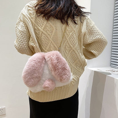 Cute Cartoon Rabbit Plush One-Shoulder Diagonal Bag