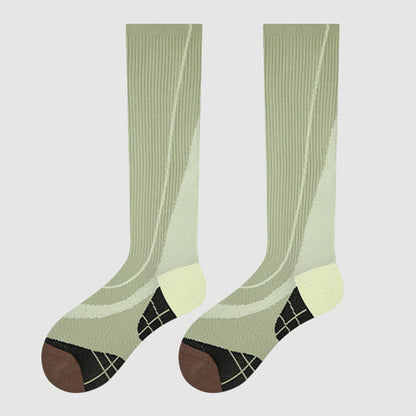 Simple Color Block Compression Calf Socks