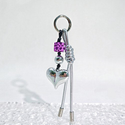 Simple Braided Heart Keychain Bag Charms