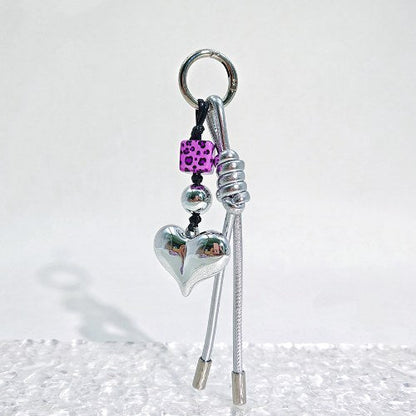 Simple Braided Heart Keychain Bag Charms