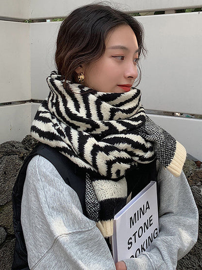 Zebra Printed Split-Joint Stylish Warm Scarf
