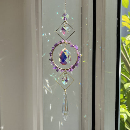 Colorful Stone Cross Crystal Home Hangings