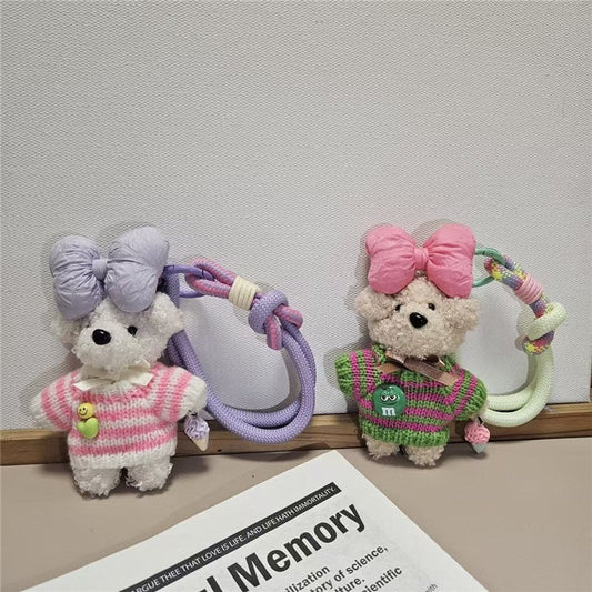 Cute Teddy Bear Keychain With Water Bottle Holder