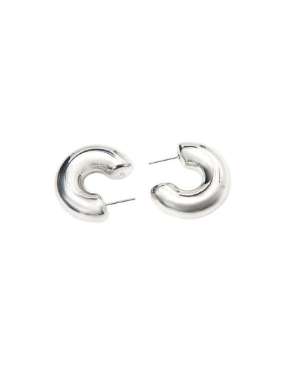 C-Shaped Punk Metal Stud Earrings