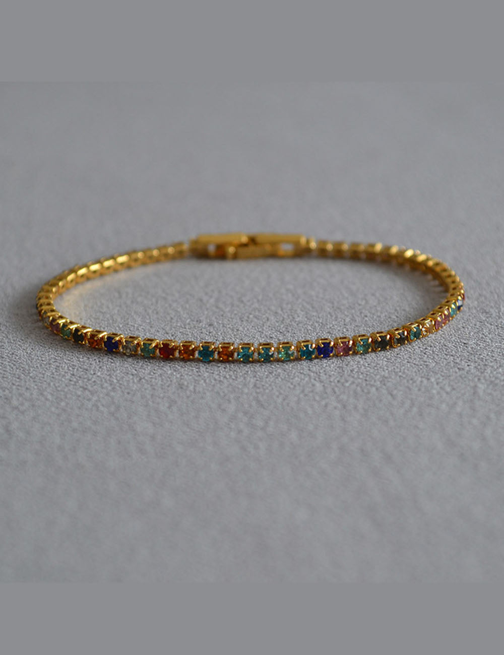 Colorful Cubic Zircon Strand Link Bracelet