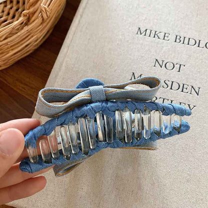 Elegant Bow Knot Plaid Hair Claw