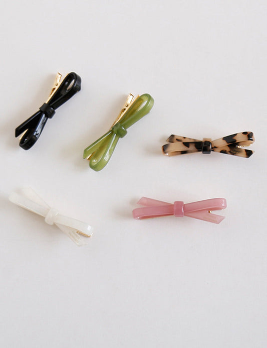Elegant Minimalist Crossed Bow Acetate Hair Clip