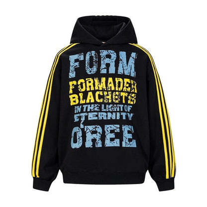 Distressed Letter Print Hoodie