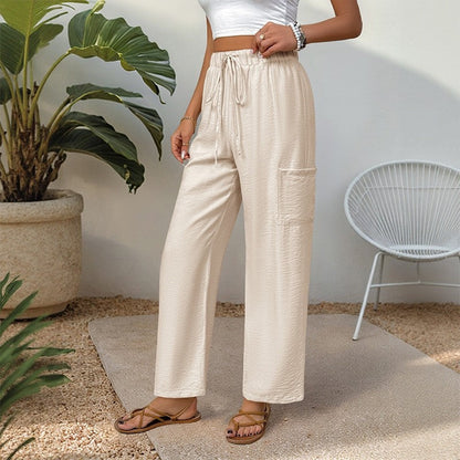 Casual Texture Straight Leg Pants