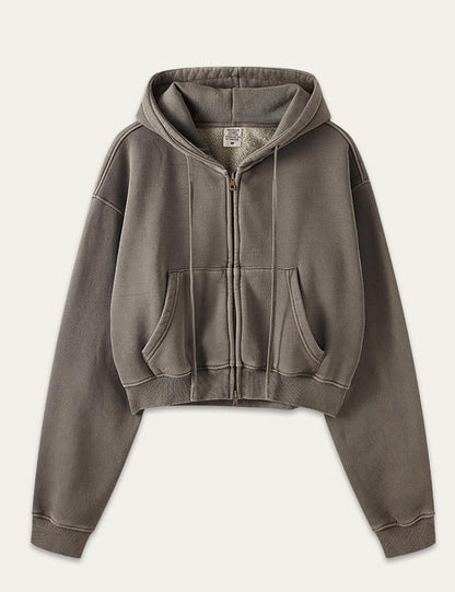 Trendy Long Sleeve Drawstring Cropped Cardigan