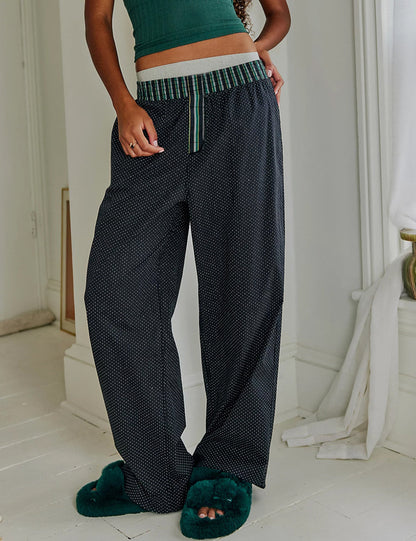 Striped Color Block Casual Pants