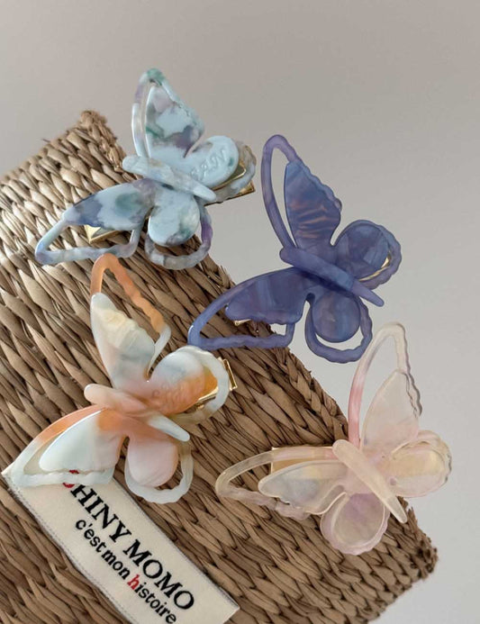 Elegant Iridescent Butterfly Acetate Hair Clip