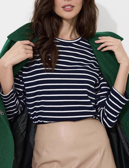 Simple Striped Casual Slim Pullover T-Shirt