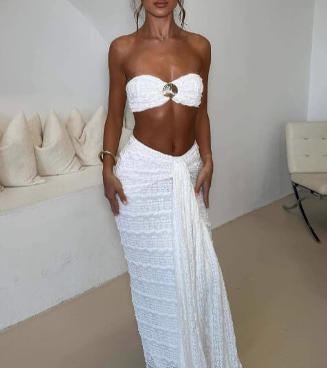 Strapless Top and Bodycon Maxi Skirt Set