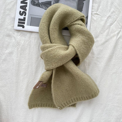 Solid Color Knitted Woolen Scarf