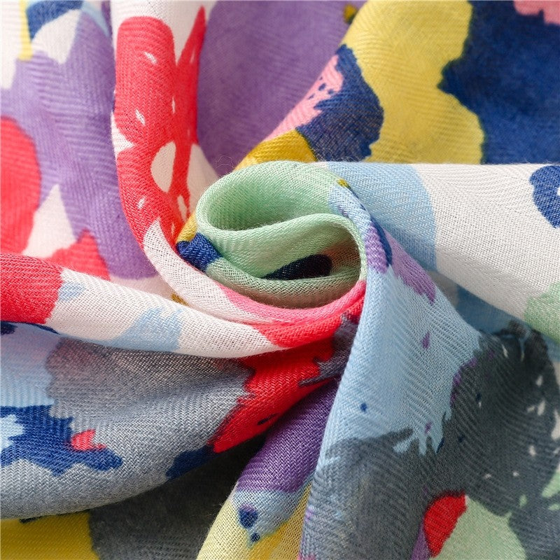 Fashion Tropical Botanical Camouflage Floral Scarf