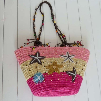 Bucket Shaped Straw Woven Bag