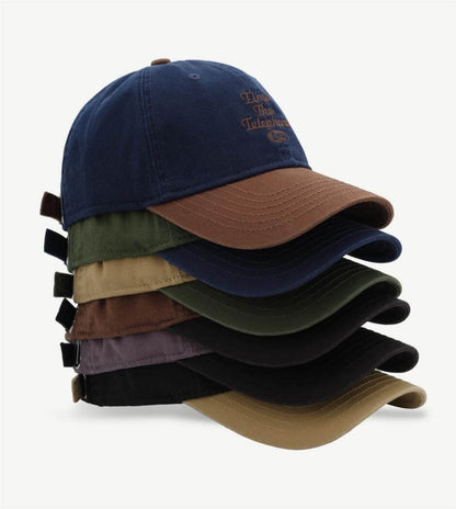 Contrast Color Embroidered Baseball Caps