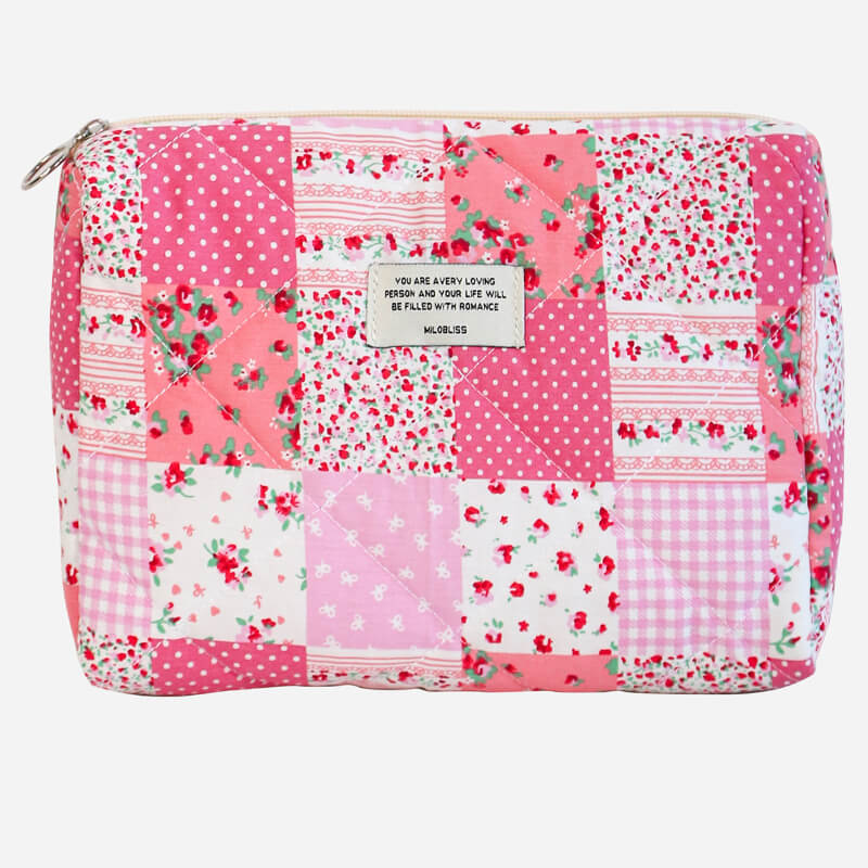 Colorful Flower Print Portable Make Up Bag