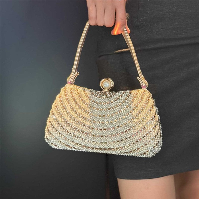 Diamond Pearl Evening Clutch Bag