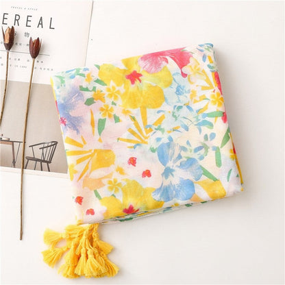 Colorful Tropical Plant Flower Beach Scarf