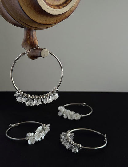 Acrylic Floral Simple Sweet Hoop Earrings
