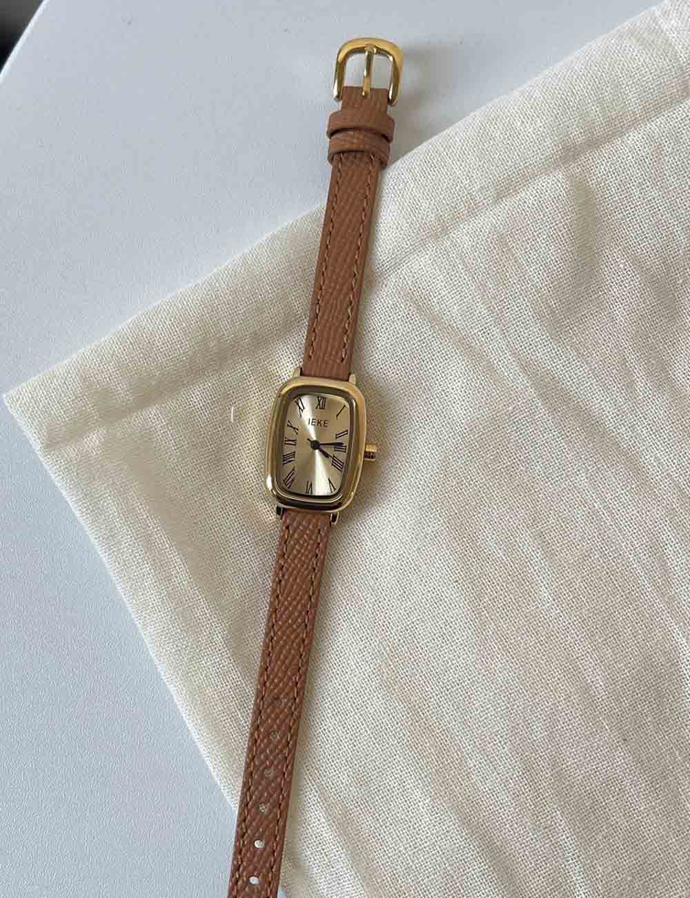 Elegant Roman Dial Small Rectangle Quartz Watch