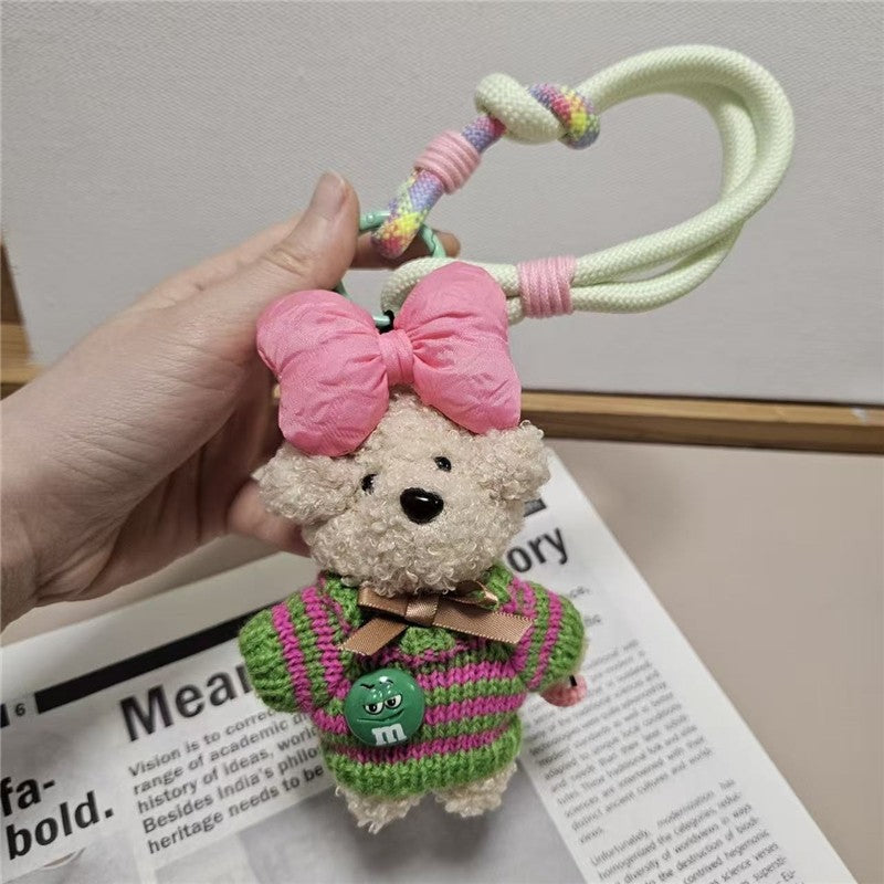 Cute Teddy Bear Keychain With Water Bottle Holder