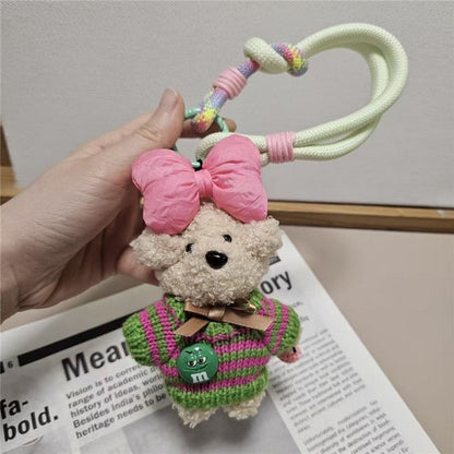 Cute Teddy Bear Keychain With Water Bottle Holder
