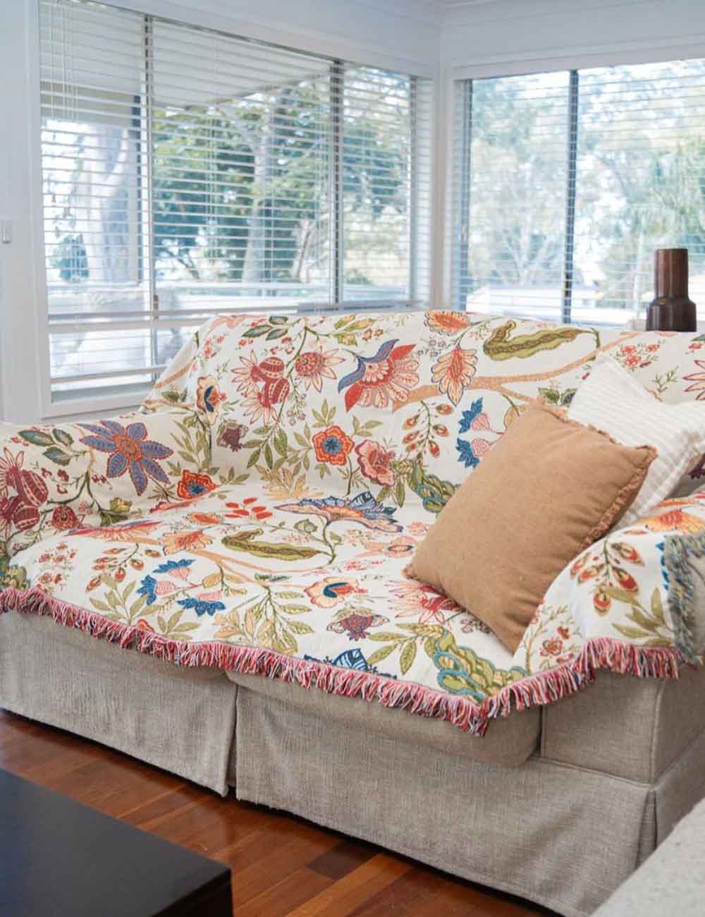 Soft Floral Throw Blanket Outdoor Beach Towel