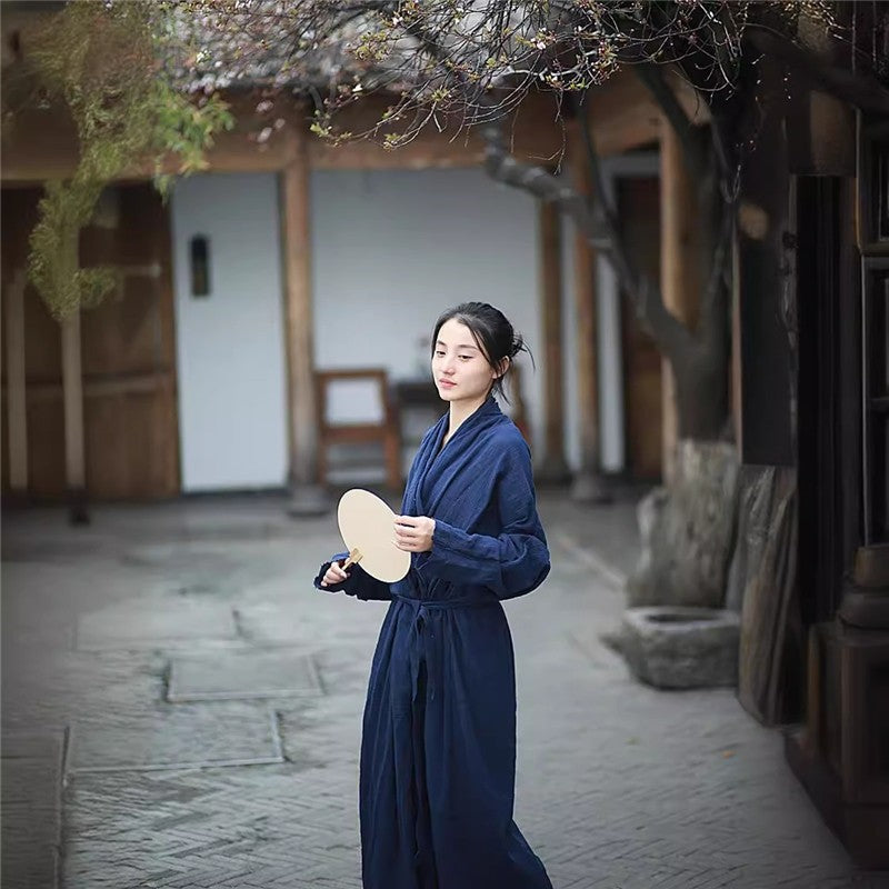 Solid Color Artistic Waist Belt Cardigan