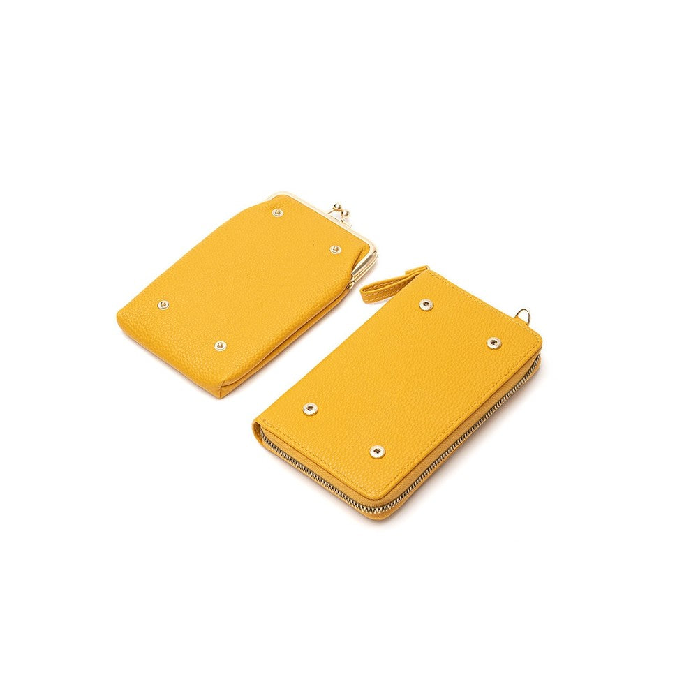 PU Leather Solid Color Large Capacity Purse One Shoulder Crossbody Cell Phone Bag