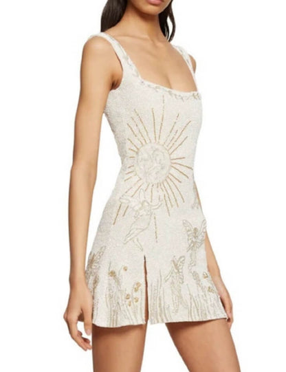Trendy Butterfly Print Spaghetti Strap  Mini Dress