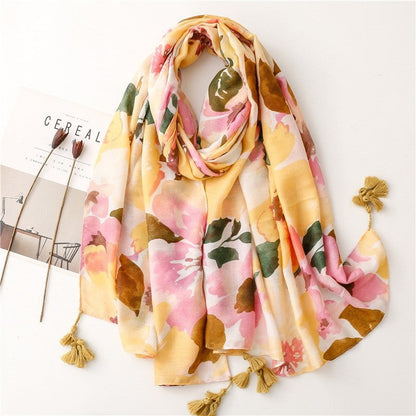Colorful Cotton Linen Vacation Beach Scarf