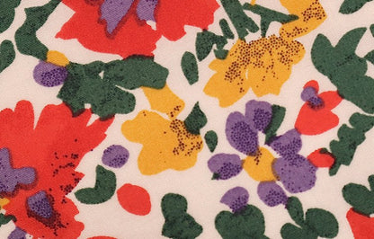 Simple Colorful Floral Print Cosmetic Bag