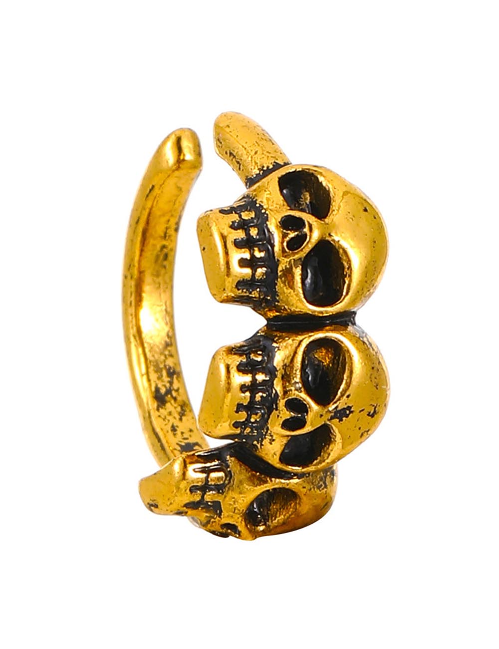 Halloween Punk Skull Clip Earrings