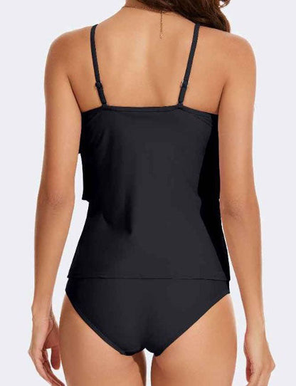 Ruffle Spaghetti Top Buttom Swimwear Set