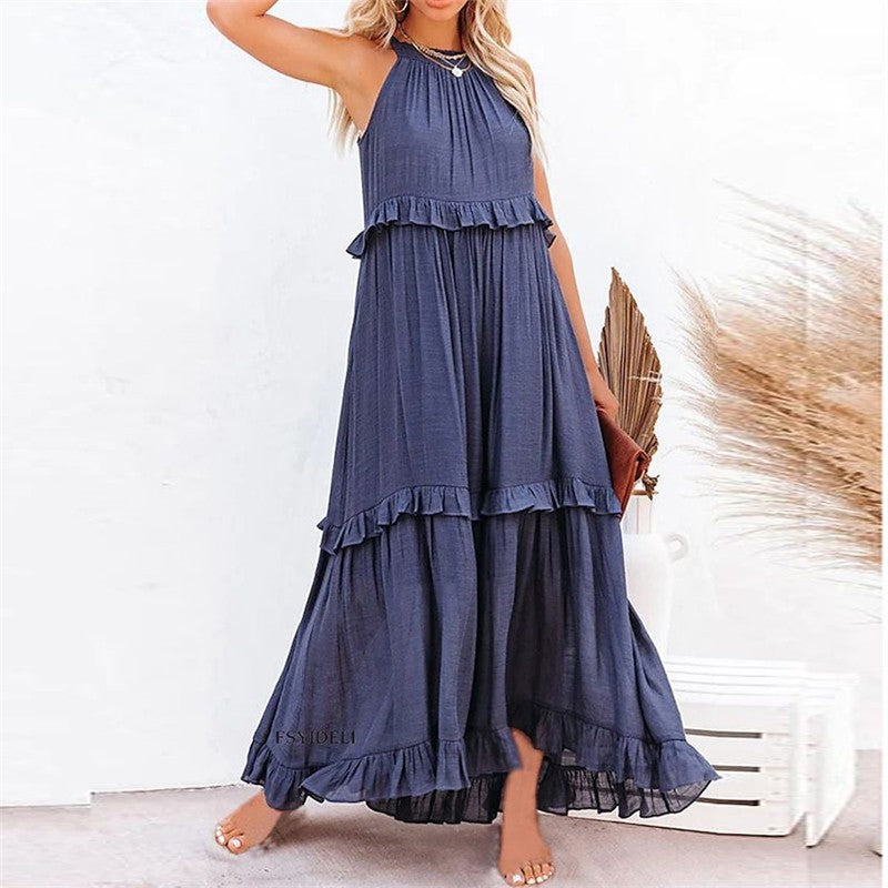 Beach Maxi Dress With Ruffle Hem