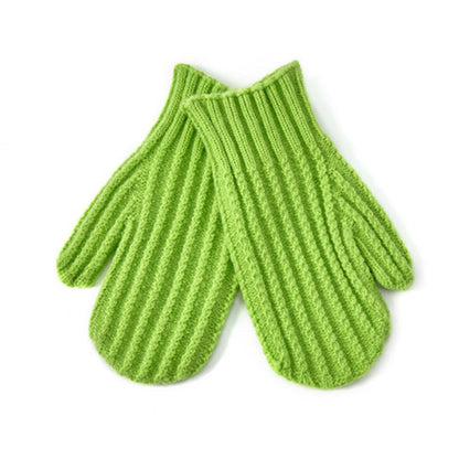 Cute Solid Color Ribbed Simple Knit Gloves