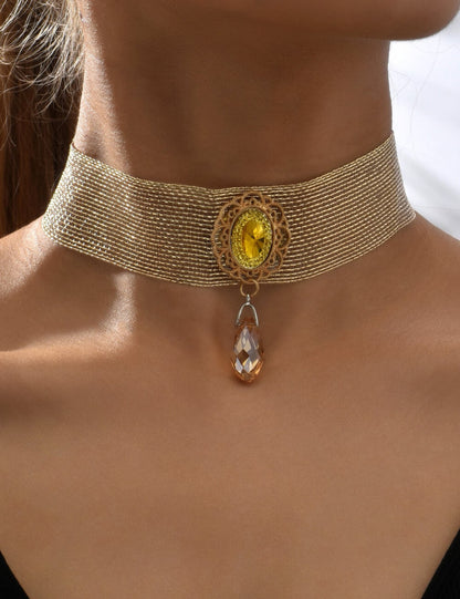 Trendy Teardrop Mesh Lace Choker Necklace