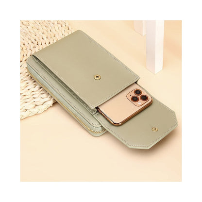 PU Leather Solid Color Multifunctional Small Crossbody Wallet Cell Phone Bag